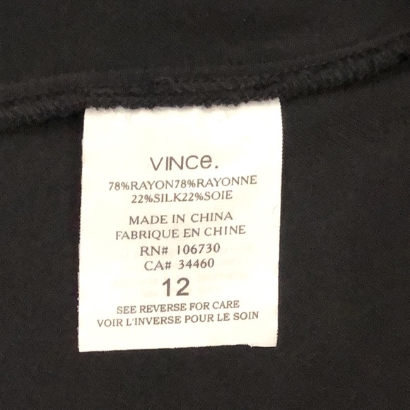 Vince. Silk Blend Black Velvet Cowl Neck Sleeveless Blouse - Picture 7 of 8